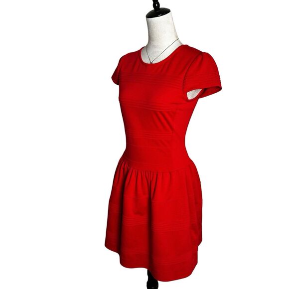 Girls from Savoy Anthropologie Taylor Swift Red Ponte Knit Skater Mini Dress 4 - Picture 4 of 8